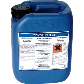 Ultrasoon reinigingsconcentraat TICKOPUR R 33, mild alkalisch, met corrosiebescherming, canister 5 l
