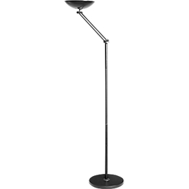 Unilux LED staande lamp FIRST ARTICULATED, 24 W, 2400 lm, 3000 K, draaibaar en kantelbaar, staal, zwart