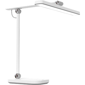 Unilux PURELINE LED Schreibtischleuchte, dimmbar, 3000K/4000K/5700K, Helligkeitssensor, Gelenkarm, weiss