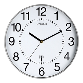UNILUX Wanduhr Wave, Funk, Ø 30 cm, metallgrau