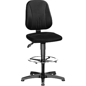 Unitec swivel work chair with glides and footrest