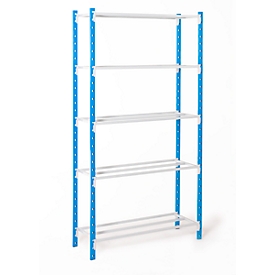 Universal clip-on shelving, base unit, 5 wire mesh shelves, load per shelf 71 kg, W 1500 x H 2000 x D 300 mm