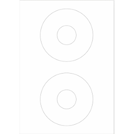 Universal-Etiketten, 117 mm rund, Permanentkleber, 200 Stück
