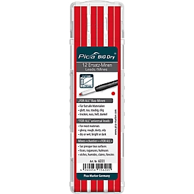 Universele navullingen Pica BIG Dry FOR AL, 5 mm, in water oplosbaar, met etui, rood, 12 stuks