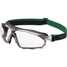 UNIVET full-vision veiligheidsbril 625, EN 166/170, donkergrijs montuur, heldere polycarbonaat lens, Vanguard Plus
