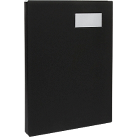 Unterschriftenmappe Biella Pronto-Sig, für DIN A4, 20-teilig, L 345 x B 255 x H 30 mm, Karton, schwarz