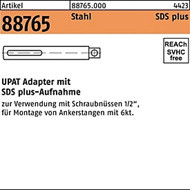 UPAT adapter R 88765, SDS-PLUS 1/2VK, staal, hamerbooradapter, 1 stuk