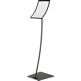 Update Display informatiestandaard concaaf, gebogen ontwerp, poedercoating, DIN A4, zwart