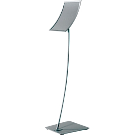 Update Display information stand concave, curved design, powder-coated, DIN A4, silver