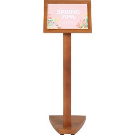 Update Display information stand WOOD, beech wood, portrait and landscape format, beech, DIN A4