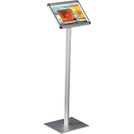 Update Display Infoständer Rondo, DIN A4, 25 mm Klapprahmen, Hoch- oder Querformat, silber