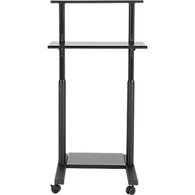 Update Display mobile Arbeitsstation BLACK, höhenverstellbar, Laufrollen mit Feststell-Bremse, schwarz