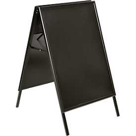 Update Display panneau de trottoir Indoor BLACK, DIN A1, cadre pliable, aluminium, peint par poudrage, noir