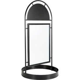 Update Display panneau de trottoir Wheel, 500 x 700 mm, résistant à l'eau, cadre pliable 35 mm, surface pour logo, avec roulettes, noir RAL 9005