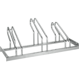 Upright parker, 1-sided, for tires up to W 55 mm, W 1050 x D 540 x H 500 mm, hot-dip galvanized steel, 3 parking spaces, assembled