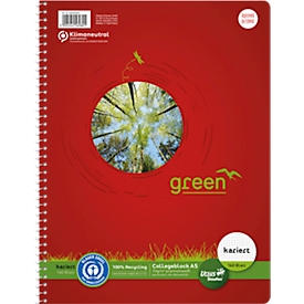Ursus® Green Collegeblock, A5, 160 Bl. 5mm kariert