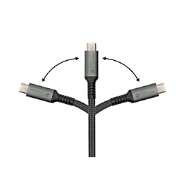 USB 2.0 oplaad-/datakabel Good Connections, USB-C naar USB-C, vermogen 240 W, tot 480 Mbit/s, lengte 1 m, zwart