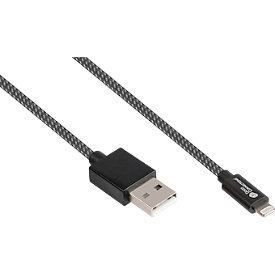 USB 2.0 oplaad-/datakabel Good Connections, voor iPhone/iPad/iPod, MFI-gecertificeerd, USB-A naar Lightning-connector, 12 W, tot 480 Mbit/s, lengte 0,5 m, zwart