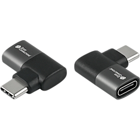 USB 4.0 hoekadapter Goede verbindingen, USB-C naar USB-C, vermogen 240 W, tot 40 Gbit/s, tot 8K, kan links en rechts worden aangesloten, aluminium, antraciet
