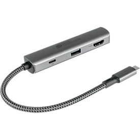 USB-C hub Good Connections, 3-poorts met 1 x HDMI, 1 x USB-C, 1 x USB 3.0 A, antraciet