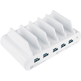 USB desktop fast charging station Good Connections, 10-port with 5 x USB-C + 5 x USB-A, power 110 W, white