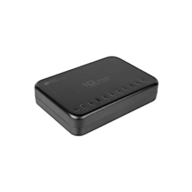 USB desktop snellaadstation Good Connections, 10-poorts met 10 x USB-C, vermogen 200 W, zwart