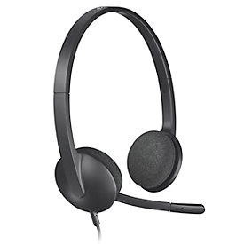USB Headset Logitech H340, binaural, verstellbares Mikrofon mit Geräuschfilter, verstellbarer Kopfbügel, B 173 x T 65 x H 210 mm, schwarz