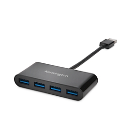 USB Hub Kensington UH400 K39121EU, 4 USB 3.0 Anschlüsse, Übertragungsgeschwindigkeit 5 GBit/s, schwarz