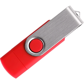 USB-Stick C5, mit 1 x USB 3.0 & 1 x USB Typ-C, bis zu 4,8 GB/s, duplexfähig, Speicherkapazität 16 GB, rot