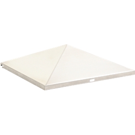 V-Part Couvercle pour cendrier-poubelle Pyramide, fermé, forme pyramidale, inox, L 365 x P 345 x H 95 mm, inox