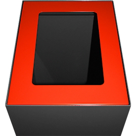V-Part deksel voor modulair afvalscheidingssysteem 60L - staal met poedercoating - B 255 x D 330 x H 20mm - rood