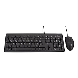 V7 CKU700DE - Tastatur-und-Maus-Set - waschbar - USB - QWERTZ - Deutsch