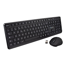 V7 CKW350FR - Tastatur-und-Maus-Set - full size - kabellos - 2.4 GHz - AZERTY