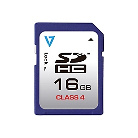 V7 VASDH16GCL4R - Flash-Speicherkarte - 16 GB - Class 4 - SDHC - Blau