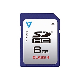 V7 VASDH8GCL4R - Flash-Speicherkarte - 8 GB - Class 4 - SDHC - Blau