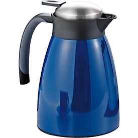 Vacuum jug GLACE, double-walled, 1 l capacity, lacquered stainless steel, blue