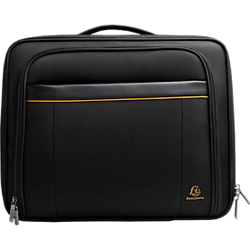 Valise à roulettes Exacompta Exactive® pour ordinateur portable, pour ordinateurs portables jusqu'à 15,6 pouces, en polyester recyclé, format bagage à main, avec roulettes et poignée télescopique, noire