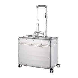 Valise d’affaires PANDORA ALUMAXX, avec poignée et roulettes, aluminium, argent mat