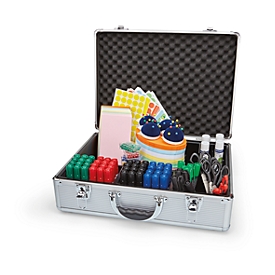 Valise de conférence magnetoplan®, avec kit de 3100 p., aluminium, refermable, avec des sangles
