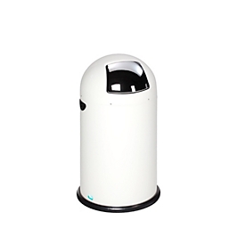VAR Abfallsammler, 22 L, Stahl-Inneneimer, Metallgriff, weiss