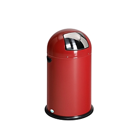 VAR afvalbak, 40 liter, stalen binnenemmer, metalen handvat, rood