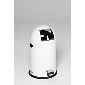 VAR afvalemmerstandaard, 22 l, met voetpedaal, metalen handvat, stalen inzet, wit