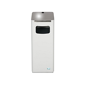 VAR Poubelle de tri WSG 25R, 22 l, seau intérieur en acier, poignée métallique, gris clair