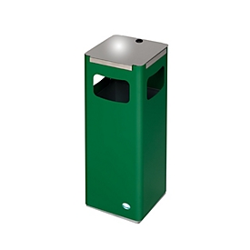 VAR Poubelle de tri WSG 25R, 22 l, seau intérieur en acier, poignée métallique, vert