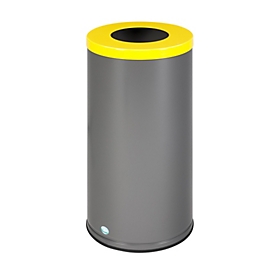 VAR Poubelle de tri WSG 70, 70 l, poignée en aluminium, 8 kg, sur pied, jaune RAL 1023