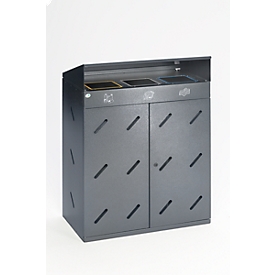 VAR Recycling Station, 3 compartments, antique silver
