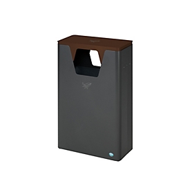 VAR Wertstoffsammelgerät WSG 82, 60 l, Stahl, eisenglimmer beschichtet, Aluminiumgriff, grün RAL 6001