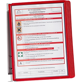 VARIO® WALL 5 Wandhalter-SET ink. Sichttafeln, rot