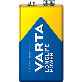VARTA Batterie Longlife Power, Spannung 9 V, besonders langlebig, E-Block, 1 Stück