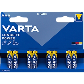VARTA batterijen Longlife Power, spanning 1,5 V, extra lange levensduur, Micro AAA, 8 stuks